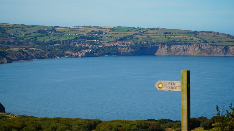 View across to Robin Hood's Bay from Ravenscar in autumn
